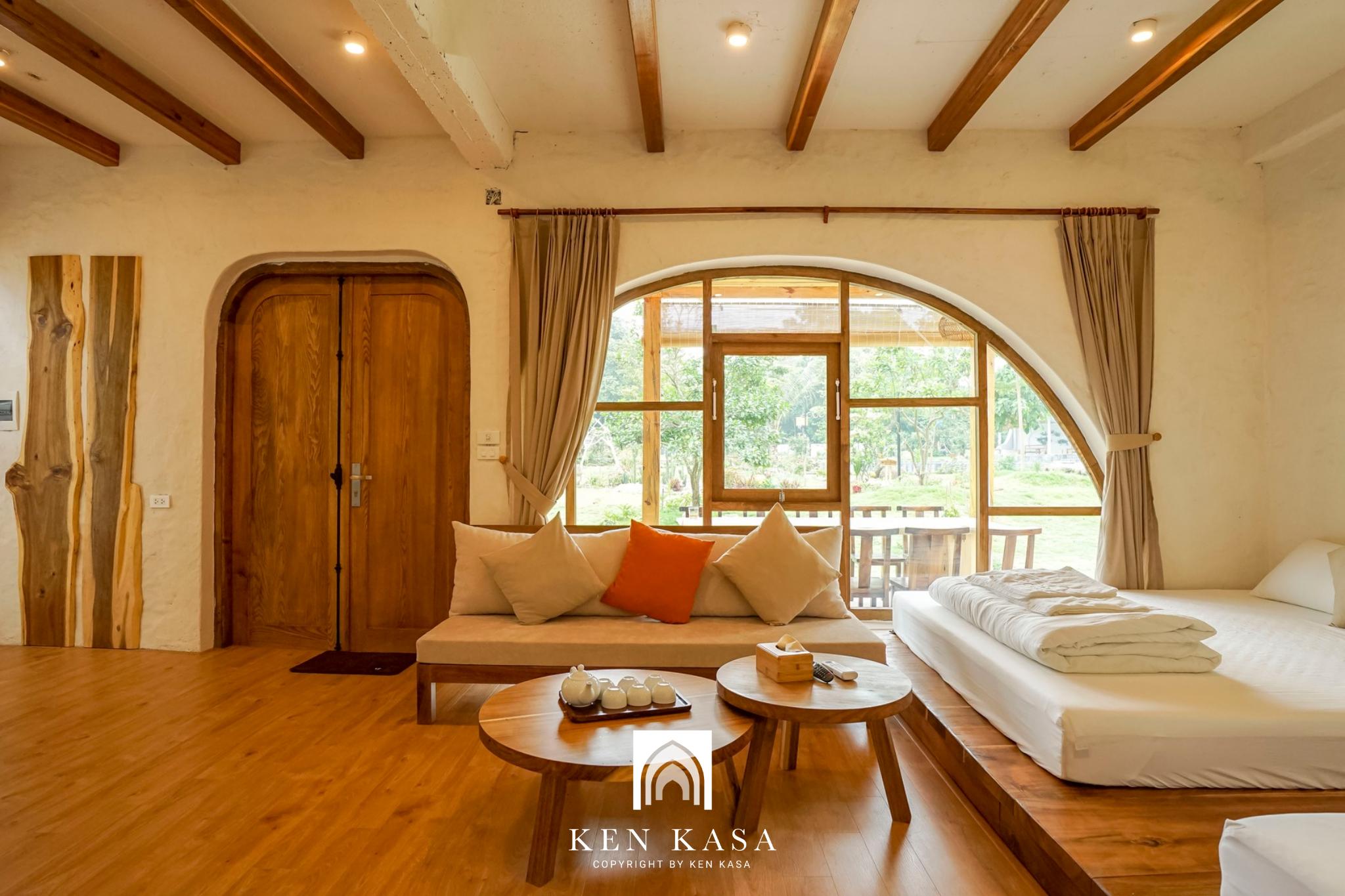 trang tr&iacute; thiết kế nội thất homestay phong c&aacute;ch th&ocirc; mộc